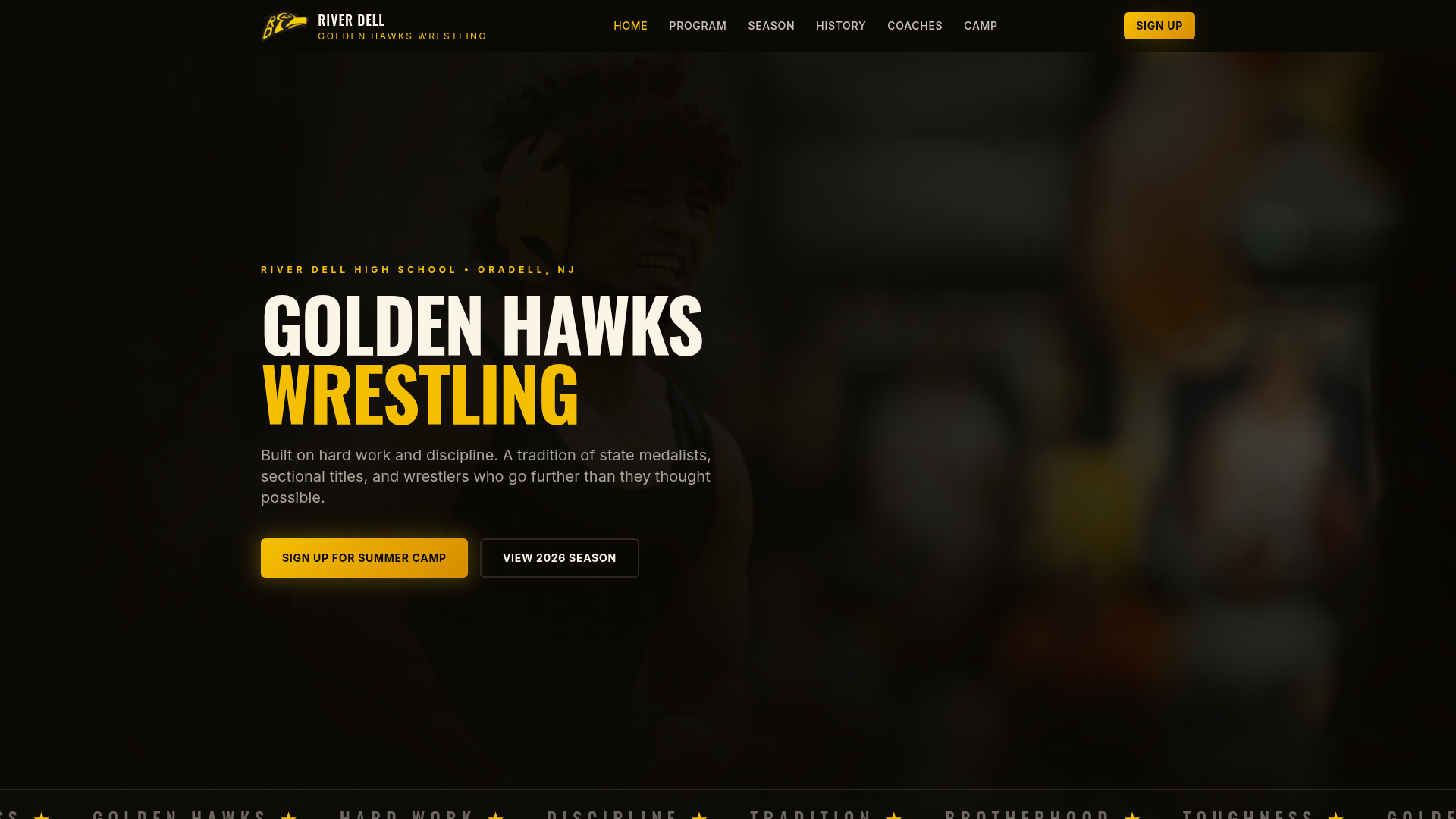 River Dell Wrestling website by Youssef Ibrahim